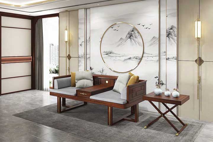 新中式實(shí)木休閑沙發(fā)，新中式接待沙發(fā)